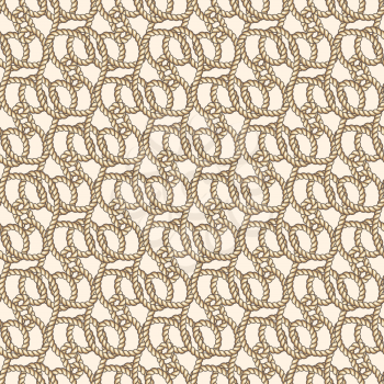 Marine ropes vector seamless pattern. Background nautical design texture illustration