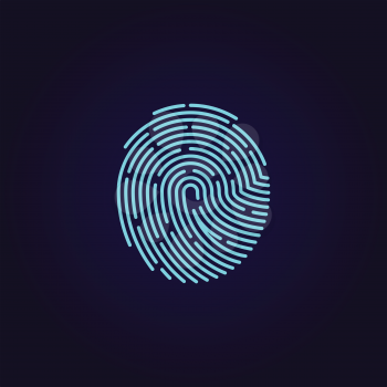 Id app fingerprint vector icon. Fingerprint pattern for security and protection, illustration password with touch fingerprint