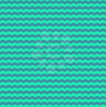 Turquoise and teal waves seamless pattern. Background with wave, vector illustration