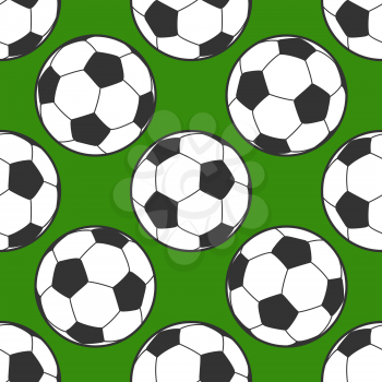 Soccer ball seamless background. Backdrop design with ball for game. Vector illustration