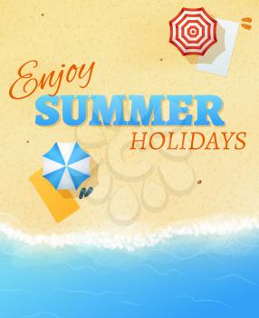 Summer beach party banner flyer background vector template. Vacation and holiday, travel on sea or ocean illustration