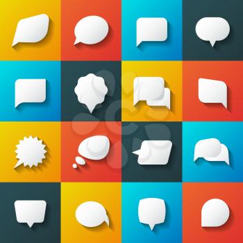 Retro converse speech bubble vector icons. Communication elements for conversation and message illustration