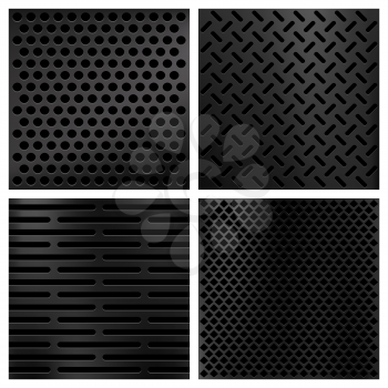 Kevlar fiber carbon vector textures set. Background pattern material illustration