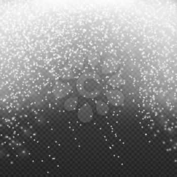 Falling winter snow, snowfall with snowflakes isolated on transparent background vector. Snowflake xmas, illustration of snow flake chaotic