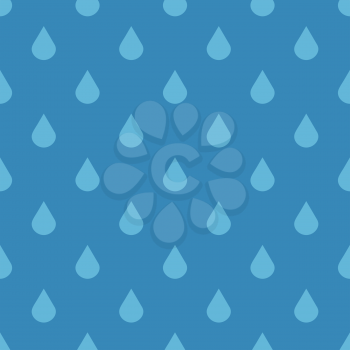 Blue vector water drops seamless pattern. Wet abstract design illustration