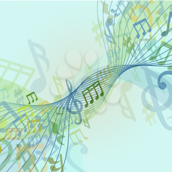 Abstract conceptual classic musical background with note. Artistic composition melody, illustration vector