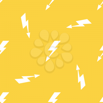 White lightnings yellow seamless pattern background. Vector illustration