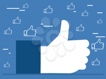 Like it thumbs up hands for social network vector concept illustration