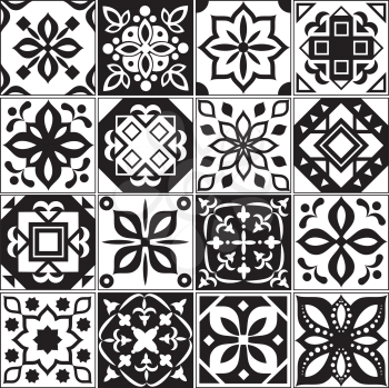 Modern interior spanish and turkish tiles. Kitchen floral vector patterns. Illustration of surface mosaic ceramic pattern, arabesque and portuguese floor tile interior