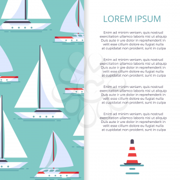 Flat sailboats banner template design. Summer travel, vector illustration