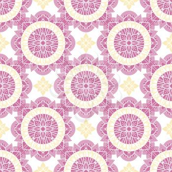 Abstract decorative colored lace seamless pattern background flat. Vector illustration
