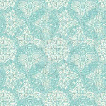 Vintage lace seamless pattern. Oriental mandala seamless texture. Vector illustration