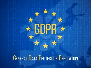 Gdpr general data protection regulation. Internet business safety vector background. Illustration of gdpr banner, protection and security