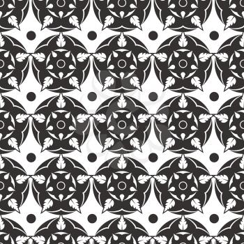 Elegant abstract flower background seamless pattern. Grey roses pattern design. Vector illustration