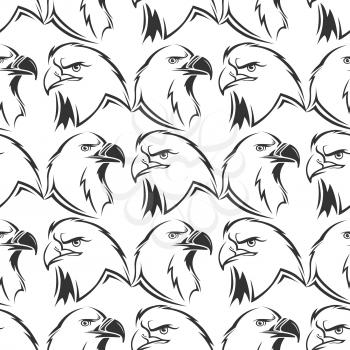 Grey proud eagles bird vector seamless pattern background design illustration