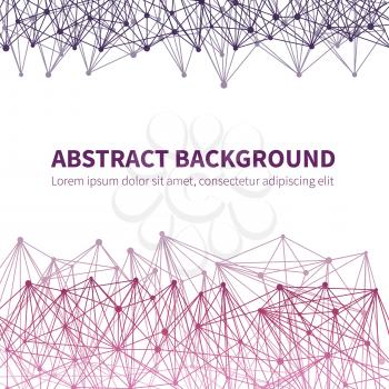 Banner and poster abstract geometric chemical scientific vector background with colorful molecular structure illustration