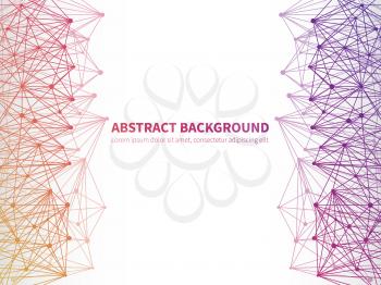 Abstract geometric vector background template with colorful molecular structure. Banner poster with place for text illustration