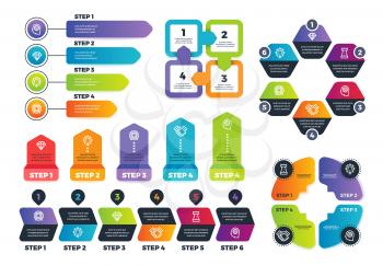 Process infographics. Business infographic elements, strategy map and chars for finance presentation. Vector template diagram infographic, infochart workflow business steps illustration