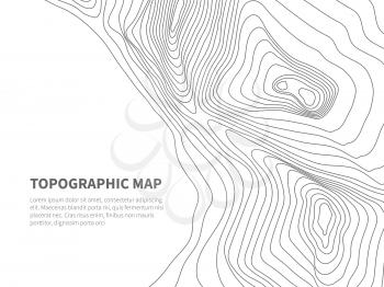 Geodesy contouring land. Topographical line map. Geographic mountain contours vector background. Topography and cartography mountain landscape contour illustration