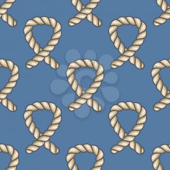 Marine ropes vector seamless pattern. Background with nautical rope string illustration