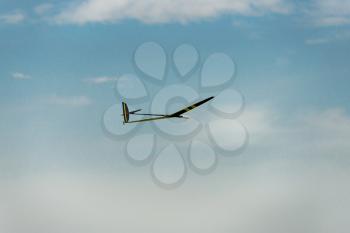 RC glider flying in the blue sky