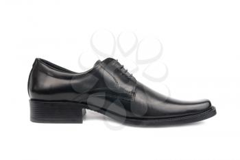 Left man's black shoe isolated on white background