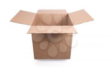 Open carton box isolated on white background