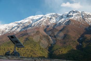 Evening at the mountains. Annapurna South, Nepal