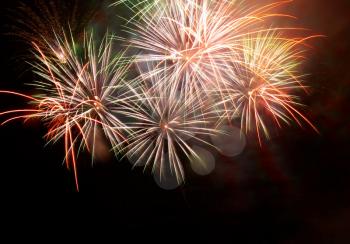 Salute, fireworks above the bay. Sevastopol, Ukraine.