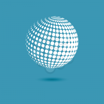 Vector halftone spheres. Design element with shadow.