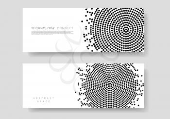 Black abstract vector circle pattern design. Halftone texture.