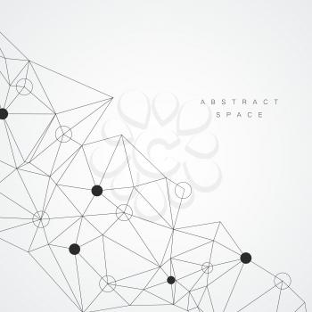 Abstract connection structure with dots and lines. Vector background.