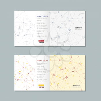 Brochure with molecule structure vector illustration.