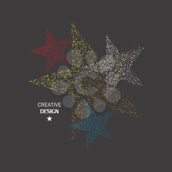 Four color star dots vector.