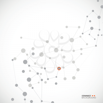 Vector illustration molecules, network and connection.