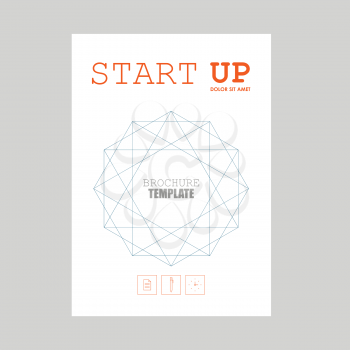 Brochure creative design with hexagon pattern.