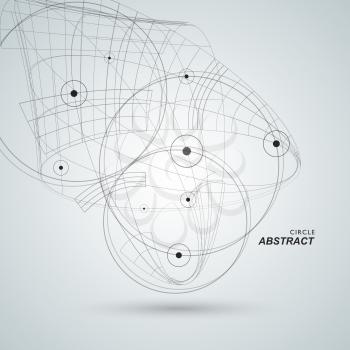 Abstract circle design template. Dots and lines background.