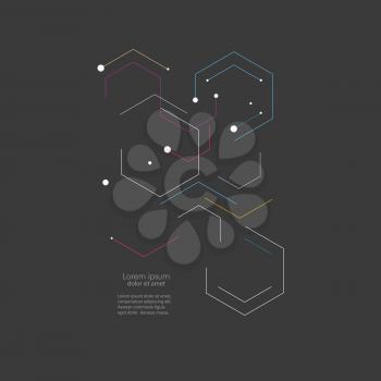 Shape of hexagon style design. Vector abstract technology illustration.