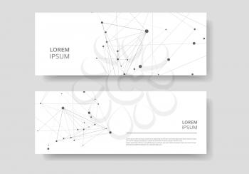 Abstract vector polygonal style business card. Molecular and connection creative structure.