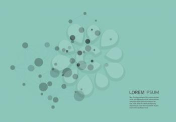 Abstract polygonal network shapes with connecting dots and lines. Cover technology template.