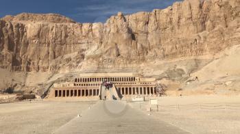 Buildings and columns of ancient Egyptian megaliths. Ancient ruins of Egyptian buildings