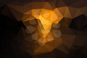 Golden glowing yellow brown abstract low poly geometric background