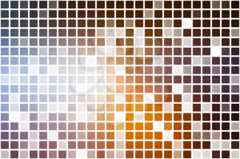 Brown orange white occasional opacity vector square tiles mosaic over white  background   