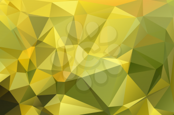 Golden green yellow abstract low poly geometric background