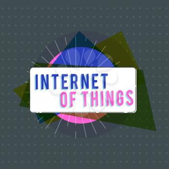 Text sign showing Internet Of Things. Conceptual photo connection of Devices to the Net to Send Receive Data.