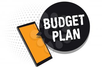 Conceptual hand writing showing Budget Plan. Business photo text financial schedule for a defined period of time usually year Cell phone receiving messages chats information using applications