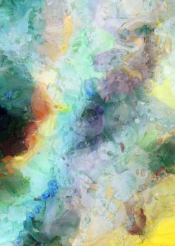Colorful Abstract Painting. Muted azure colors
