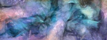Colorful Abstract Painting Blue Azure Brush Strokes
