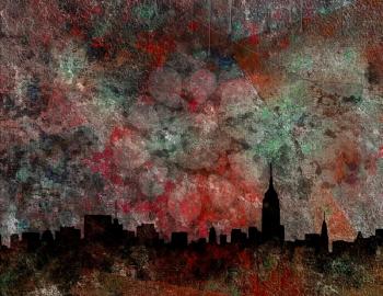 NY Abstract. New York skyline silhouette. Artwork for creative graphic design