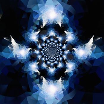 White wings fractal. 3D rendering